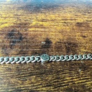 Very Cute Smiley Sterling Silver S925 Stamped Bracelet